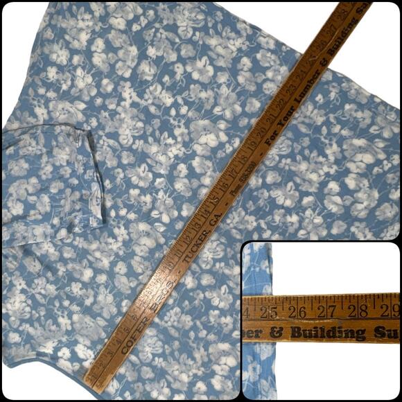 Avenue Plus Size Sheer Floral Popover Blouse Top Plus Size 30/32 3/4 Sleeves - Picture 9 of 13